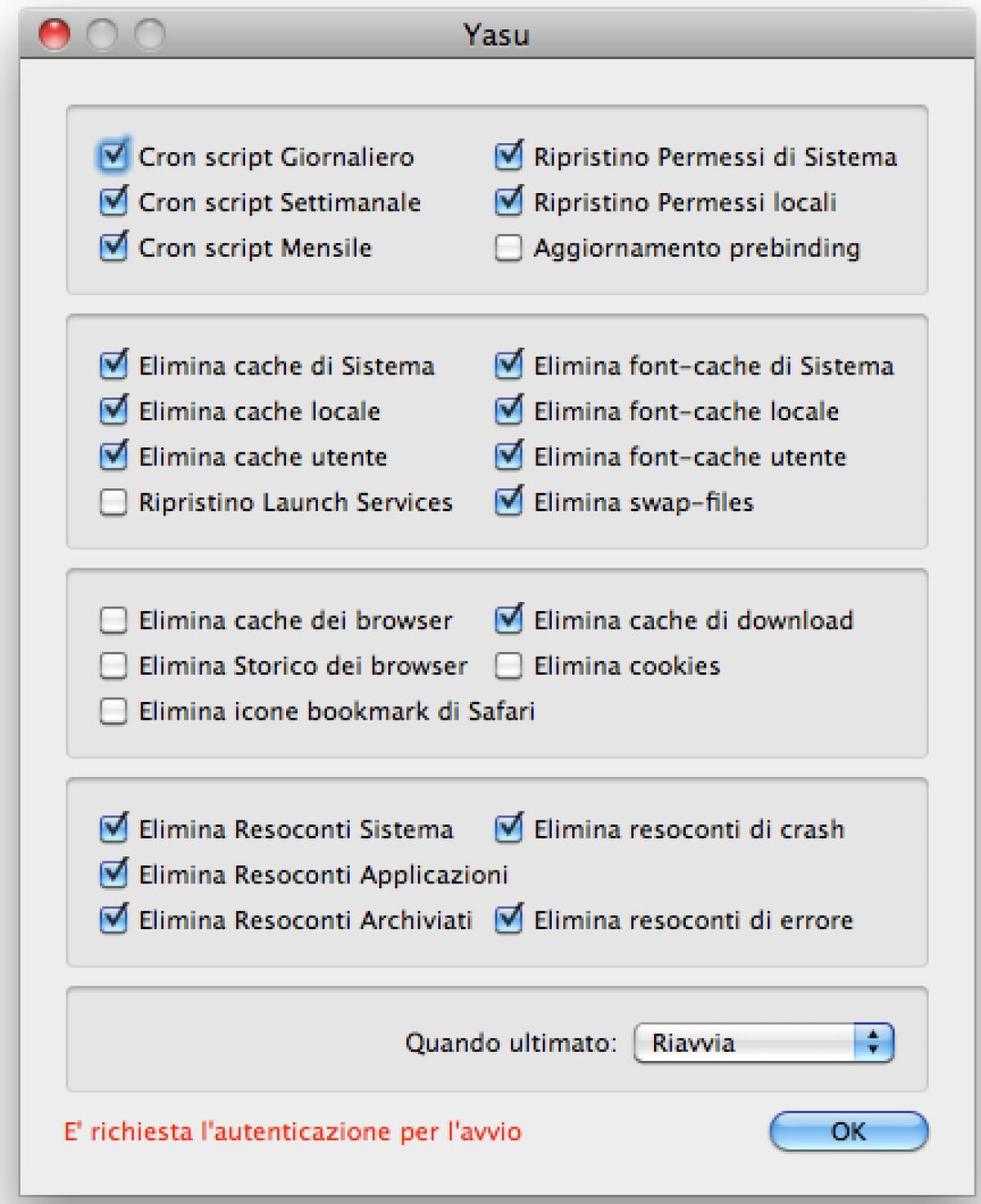 Pulire, velocizzare e ottimizzare il Mac con Yasu - 