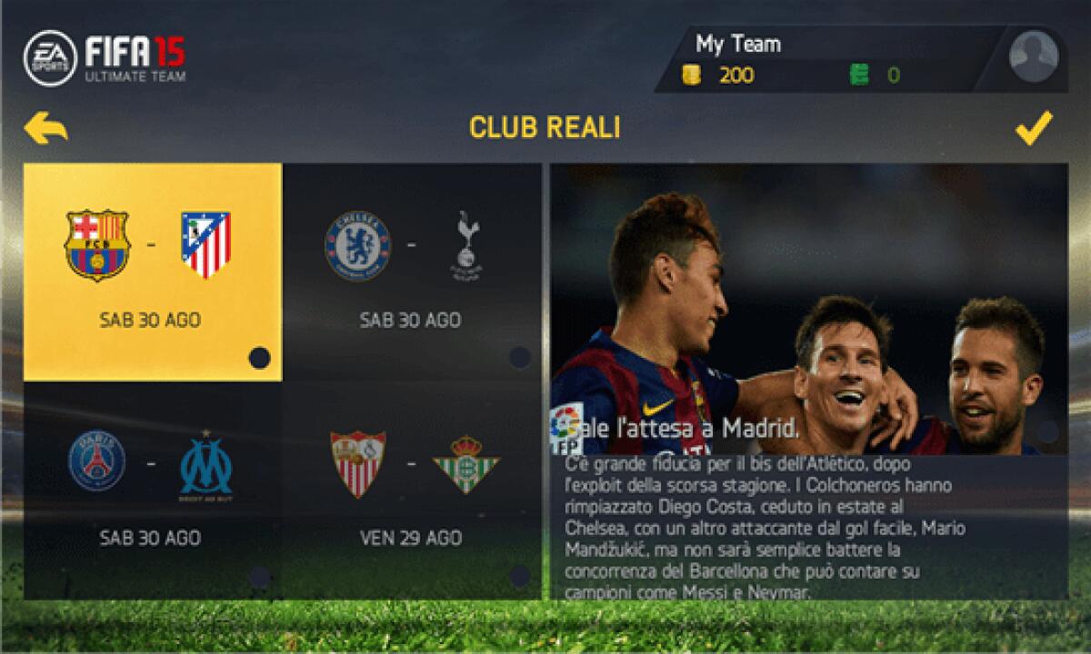 FIFA 15 Ultimate Team Ufficiale: Disponibile per Android, iOS e Windows Phone in tutto il mondo - 