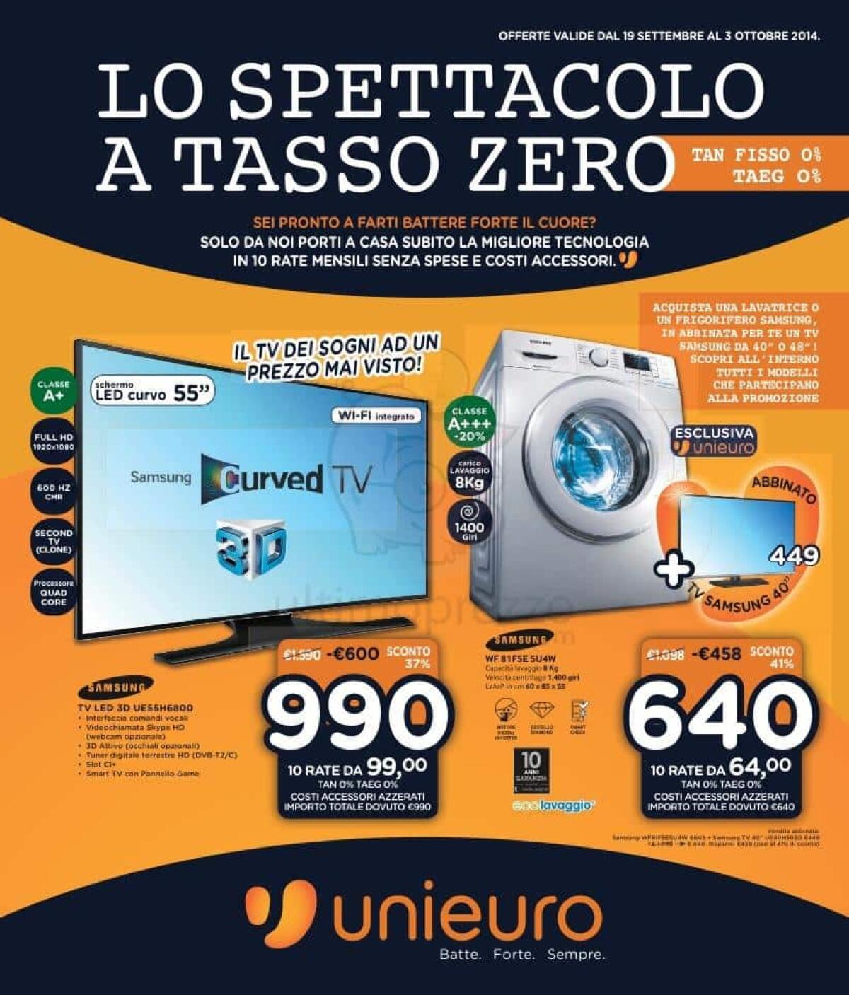 Da Unieuro arriva il Tasso Zero con tante offerte nell'ultimo volantino - 