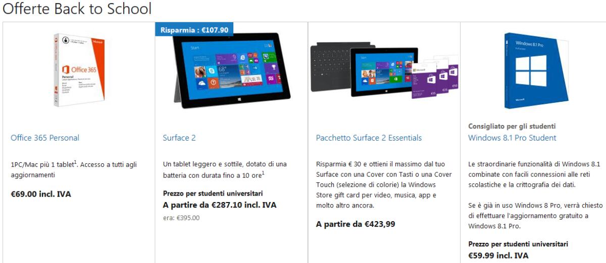 Microsoft sconta i Surface di 120 euro in occasione del "Back to School" - 