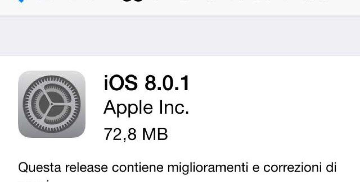 Apple: Disponibile a breve iOS 8.0.2 dopo i gravi problemi di iOS 8.0.1 - 