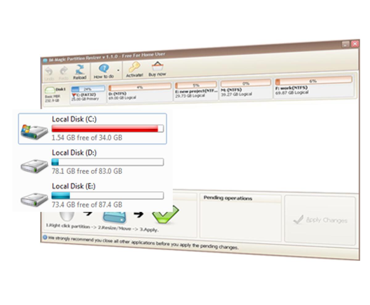 IM-Magic Partition Resizer Pro 2014 Gratis: Ridimensionare, Creare e Cancellare partizioni su Windows - 