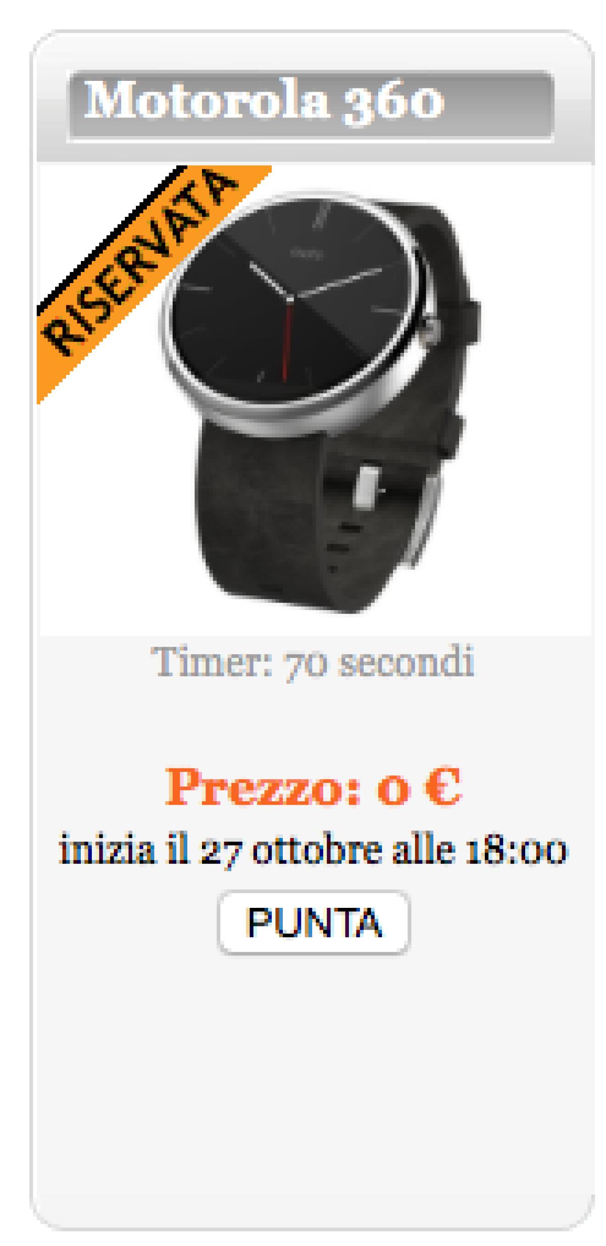 Moto 360: Parte domani un'asta su PrezziPazzi....Guida all'iscrizione e a Come fare le Offerte - 
