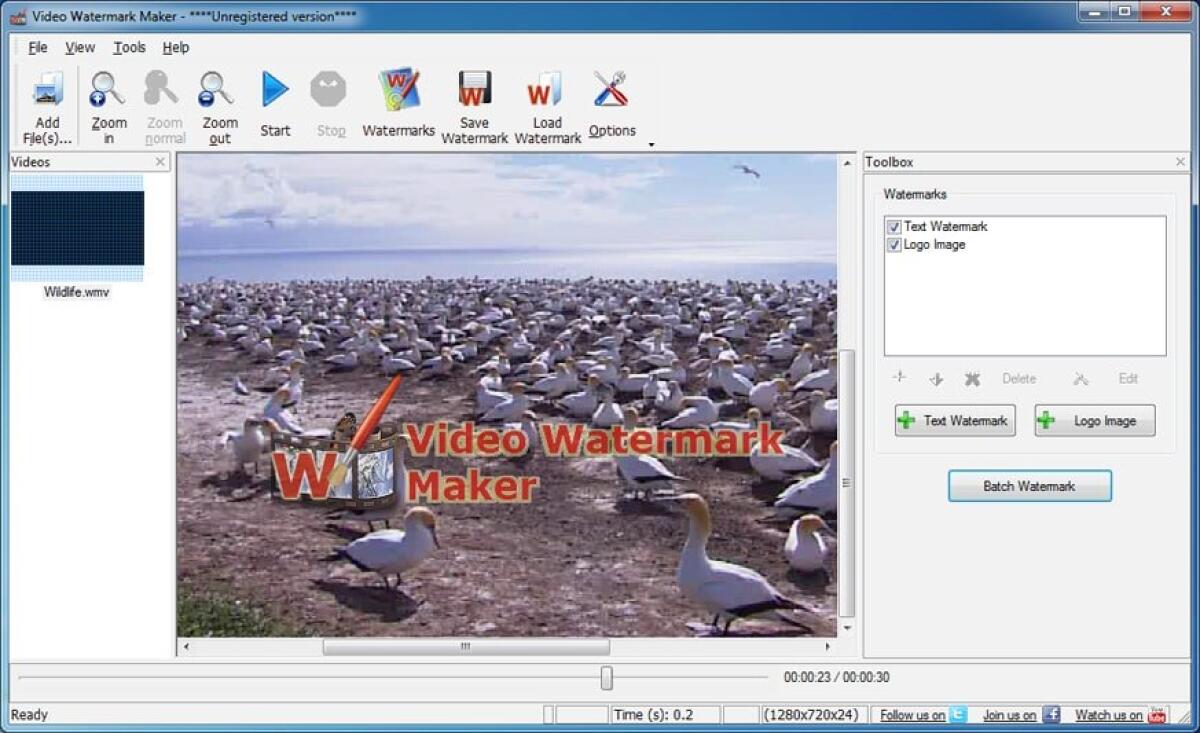 Aggiungere i copyright e i watermark ai vostri video con Video Watermark Maker 1.2 Gratis per Windows - 