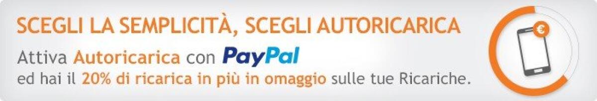 Wind: Scegli l'autoricarica con PayPal e ricevi il 20% di ricarica in più gratis - 