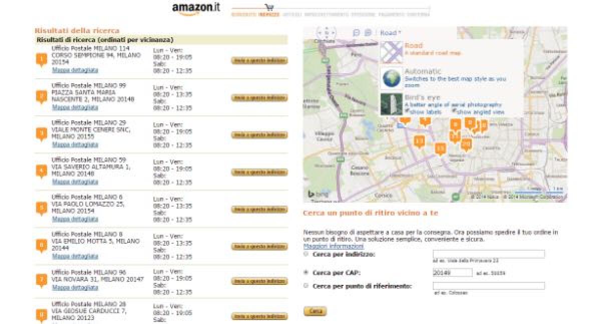 Amazon.it ora permette di ritirare i pacchi alle Poste - 