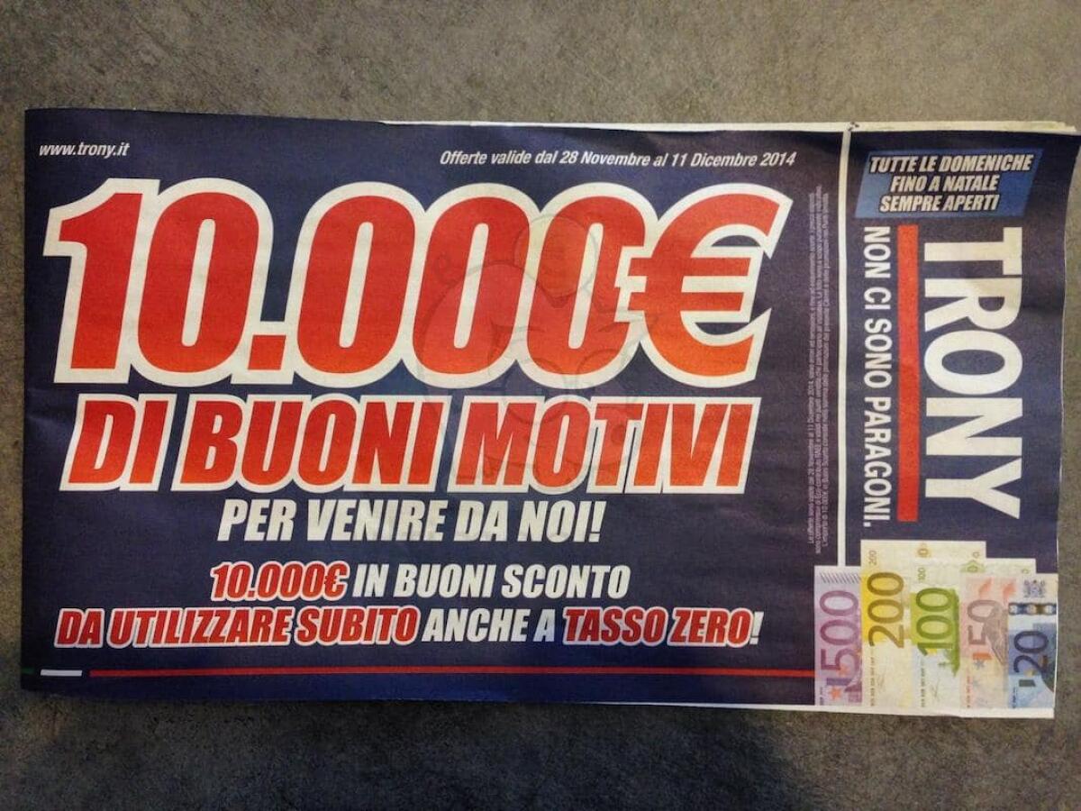 Fino a 10.000 euro di buoni sconto da Trony nell'ultimo volantino - 