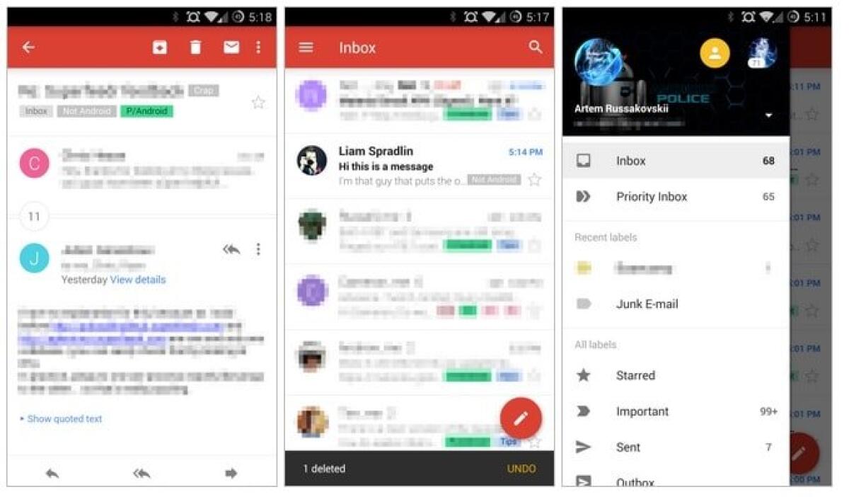Download APK GMail 5.0 con Material Design - 