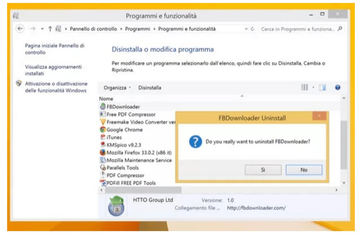 Come disinstallare FBDownloader - 