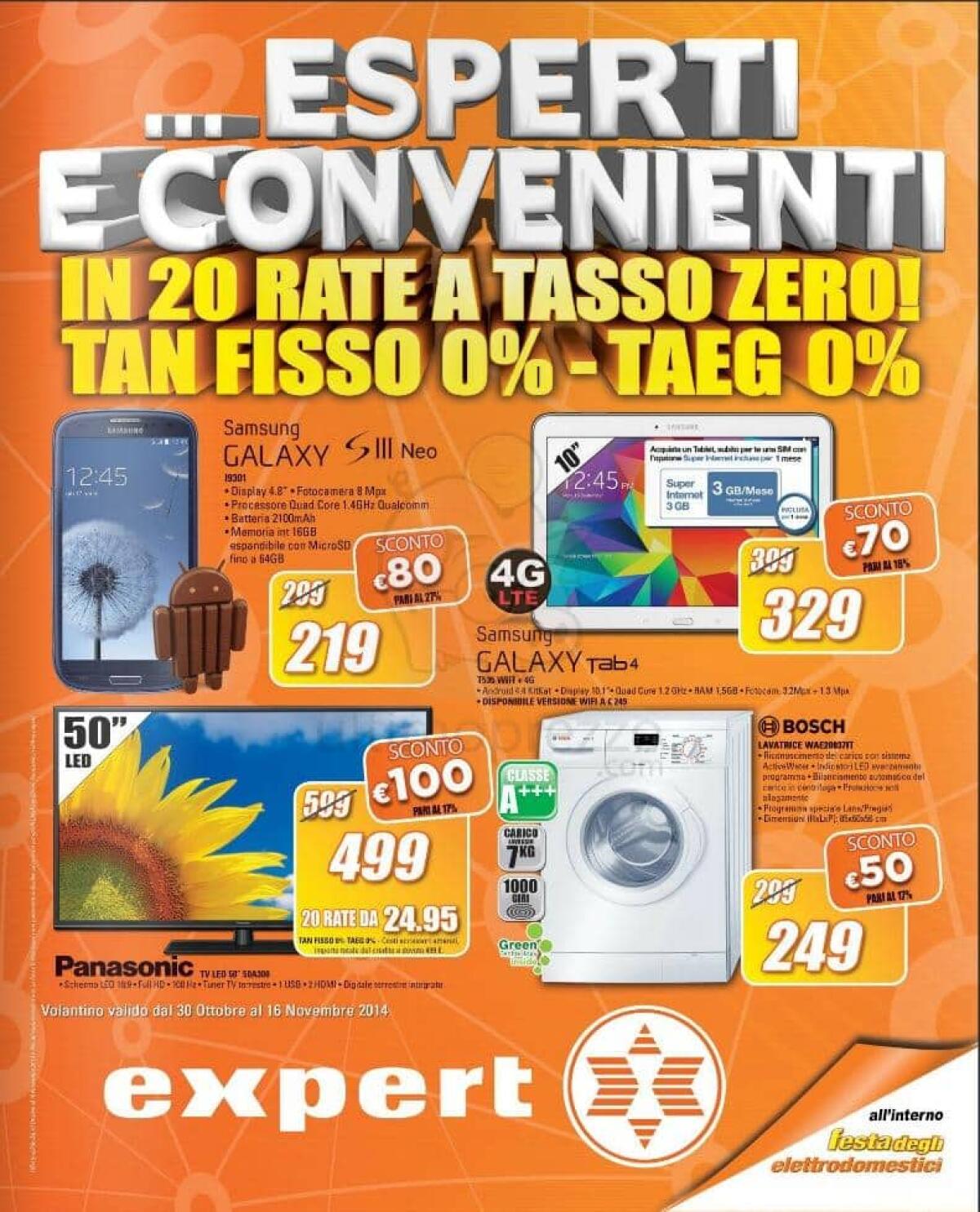 Expert porta tanti sconti ed il tasso zero nell'ultimo volantino - 