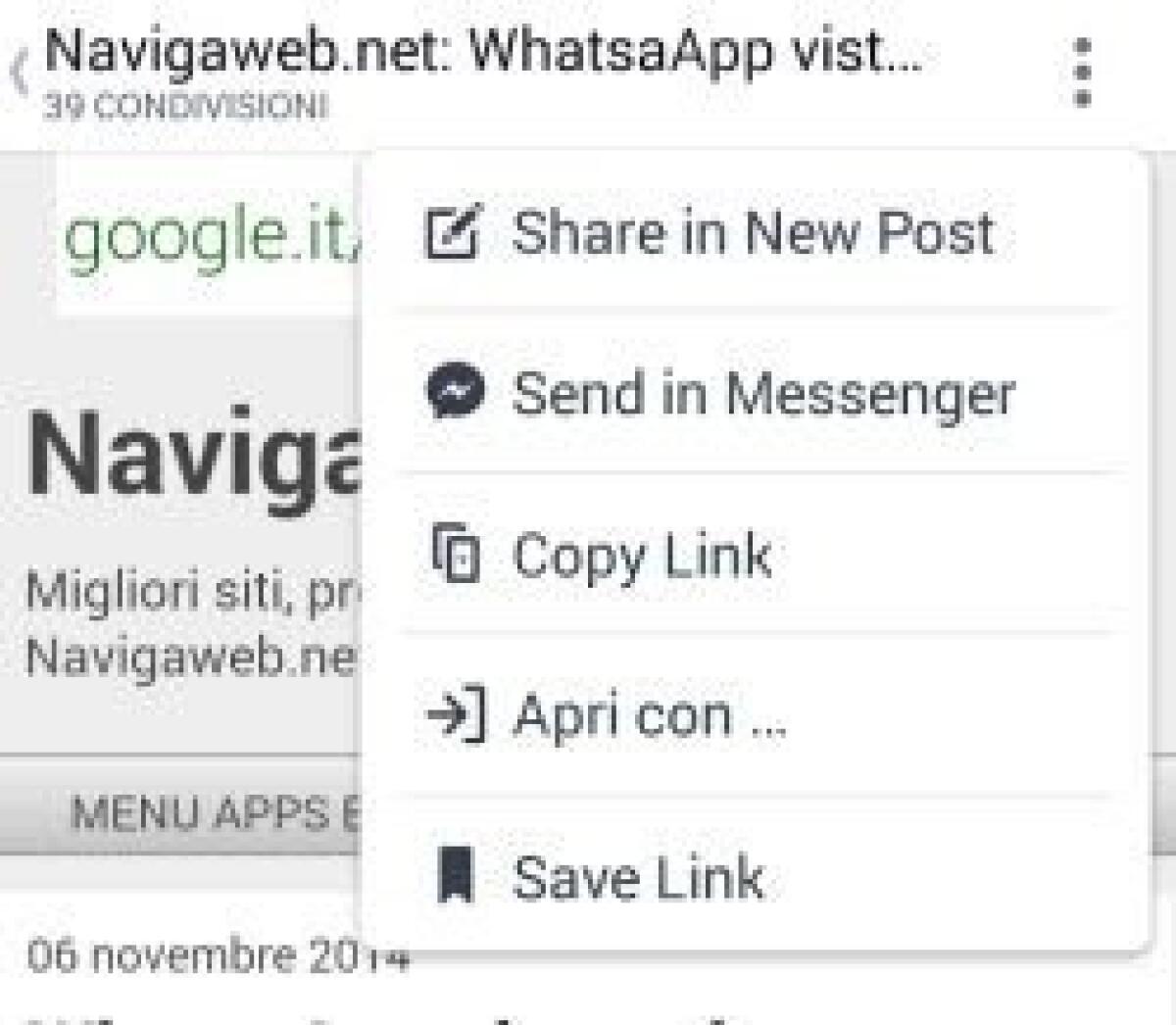 Disattivare il browser di Facebook su Android - 