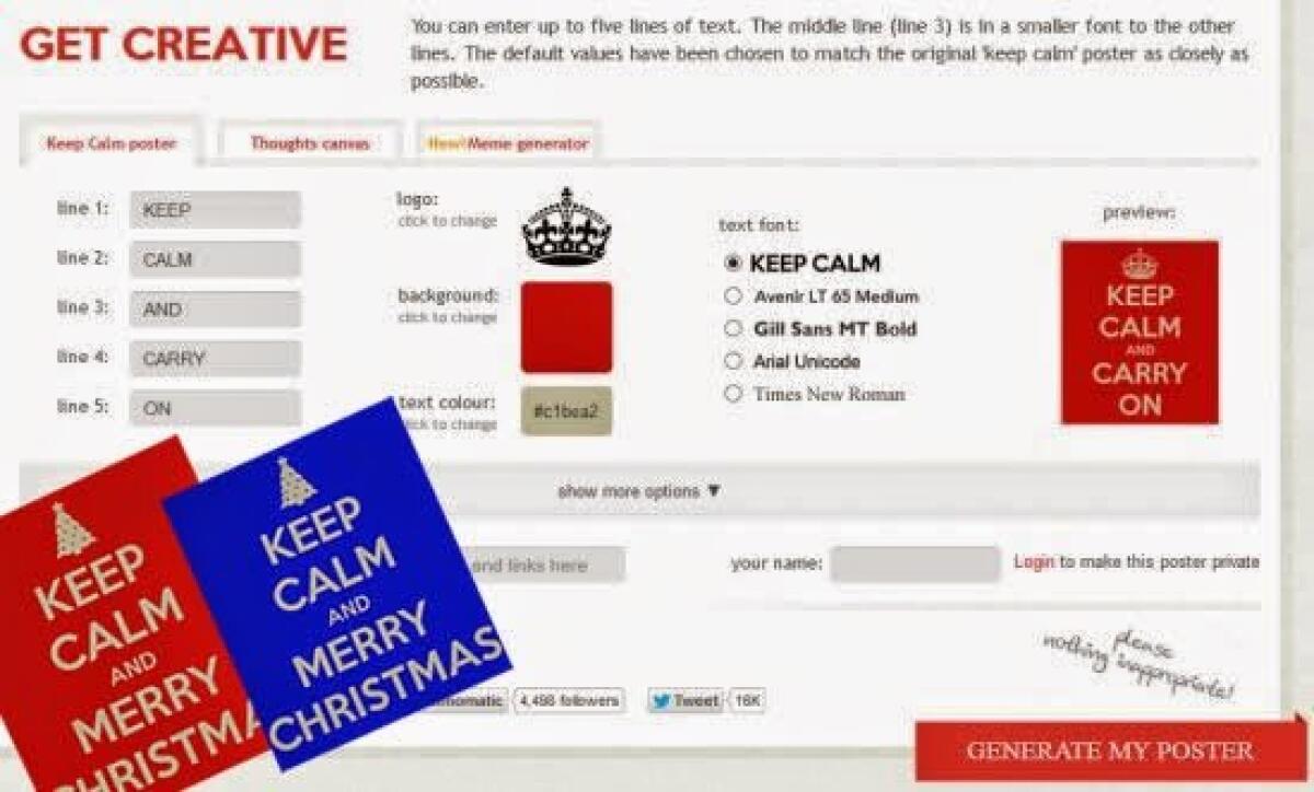 Generare Keep Calm Gratis Online - 