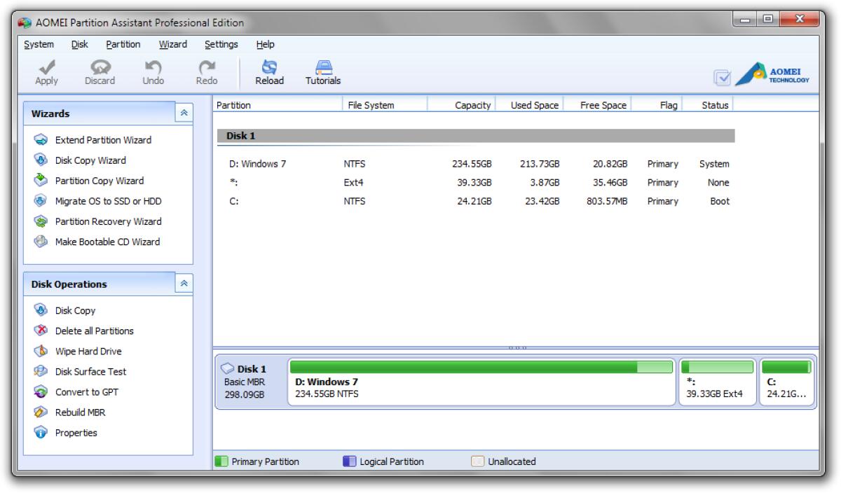 AOMEI Partition Assistant Professional Edition 5.6 Gratis: Eliminare, Ridimensionare e Creare partizioni su Windows - 