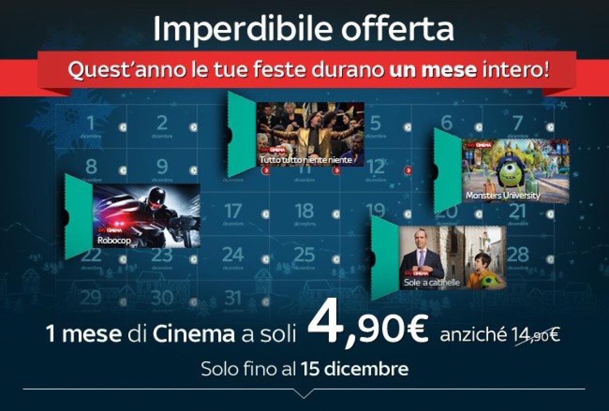 Offerta Sky Online: 1 mese di Cinema a soli 4.90 euro - 
