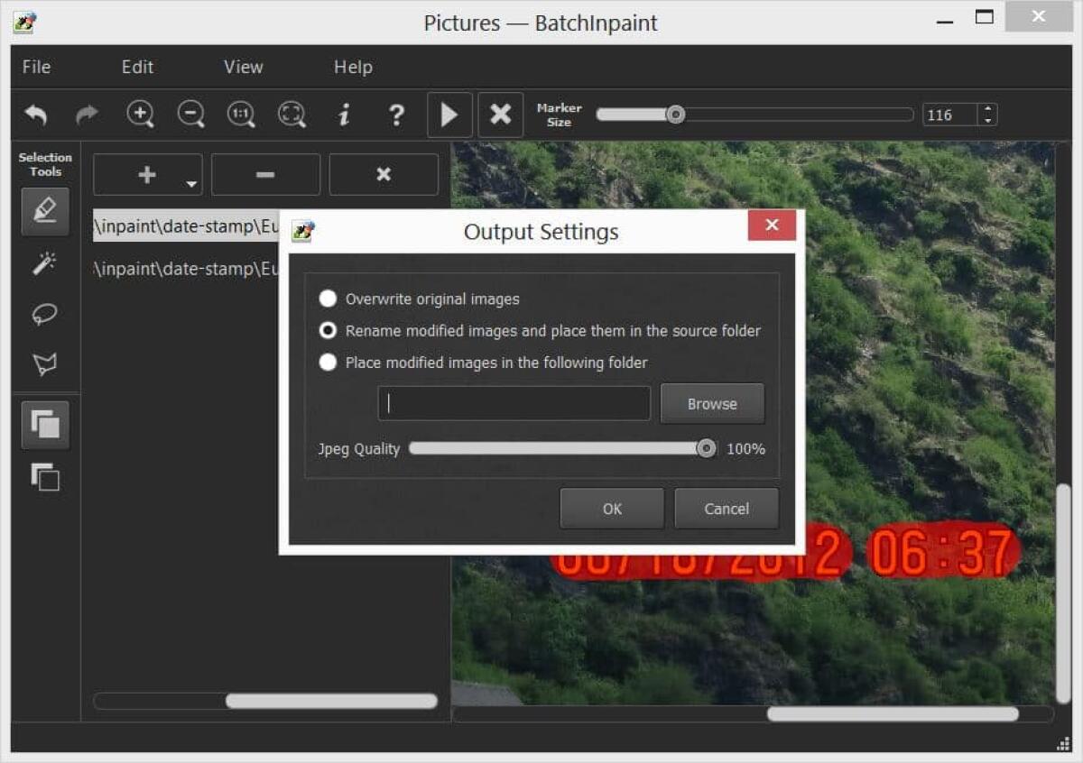 BatchInpaint 2.2 Gratis: Rimuovere oggetti dalle foto su Windows - 