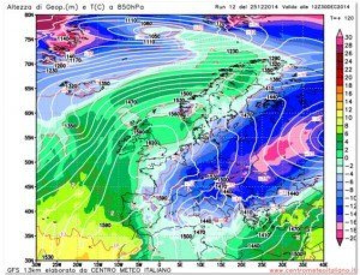 Sabato 27 Dicembre arrivano freddo, gelo e neve in Italia! - 