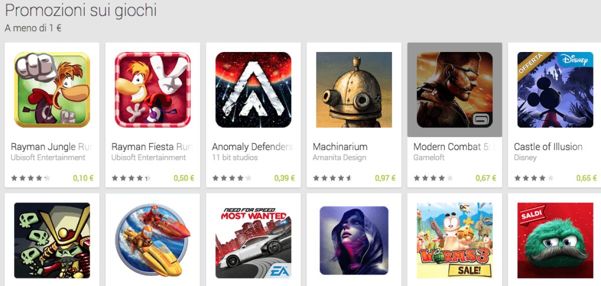Offerte Google Play Store: 27 giochi da scaricare a meno di 1 euro - 