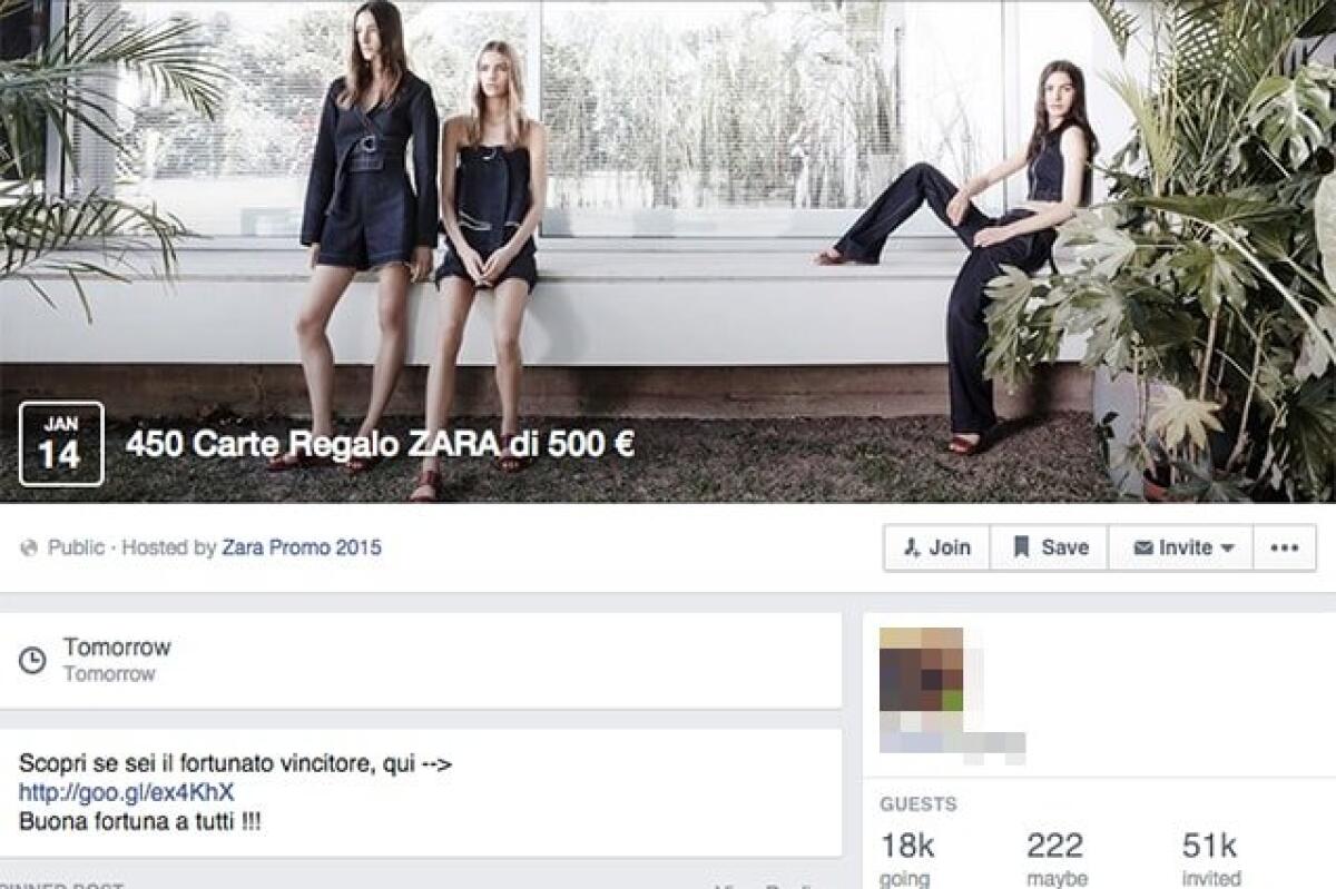 Carte Regalo di Zara su Facebook: attenti alla bufala! - 