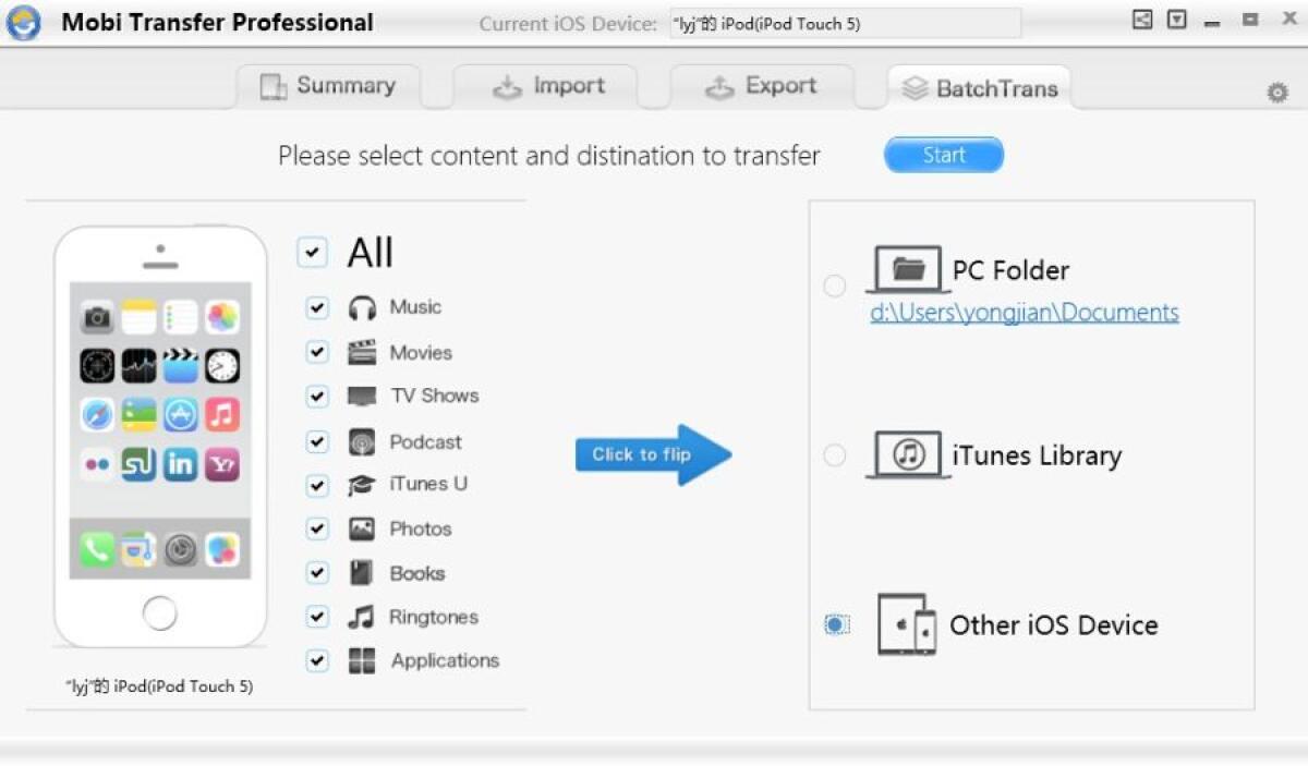 Trasferire Qualsiasi File tra iPhone e PC con iEasyLab MobiTransfer Pro 3.6 Gratis - 