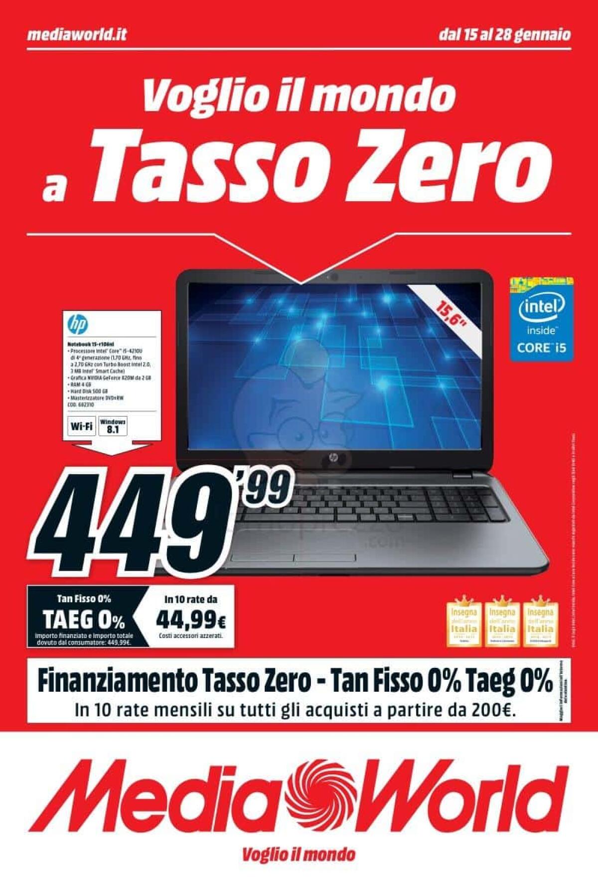 MediaWorld lancia il nuovo volantino con "Il mondo a tasso zero" - 