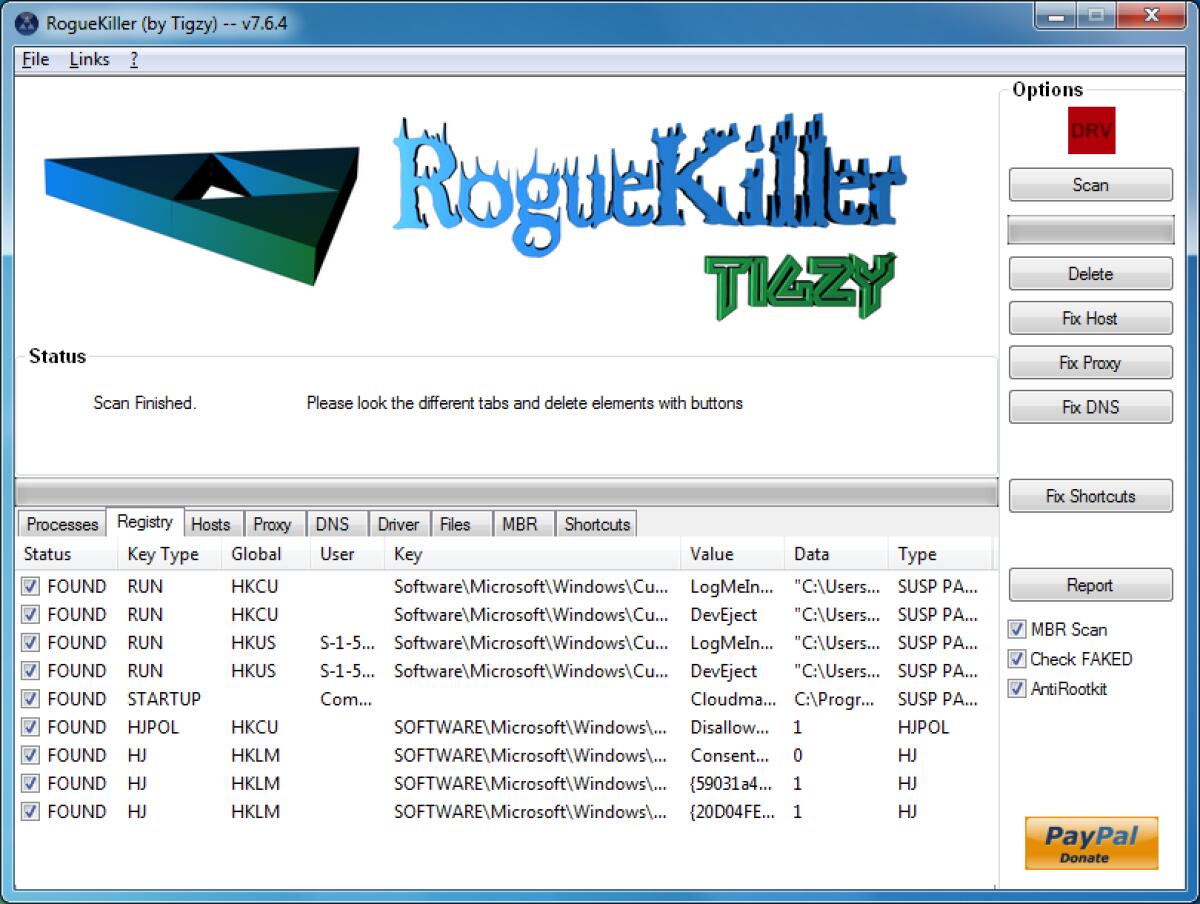 RogueKiller: Rimuovere Virus difficili da eliminare - 