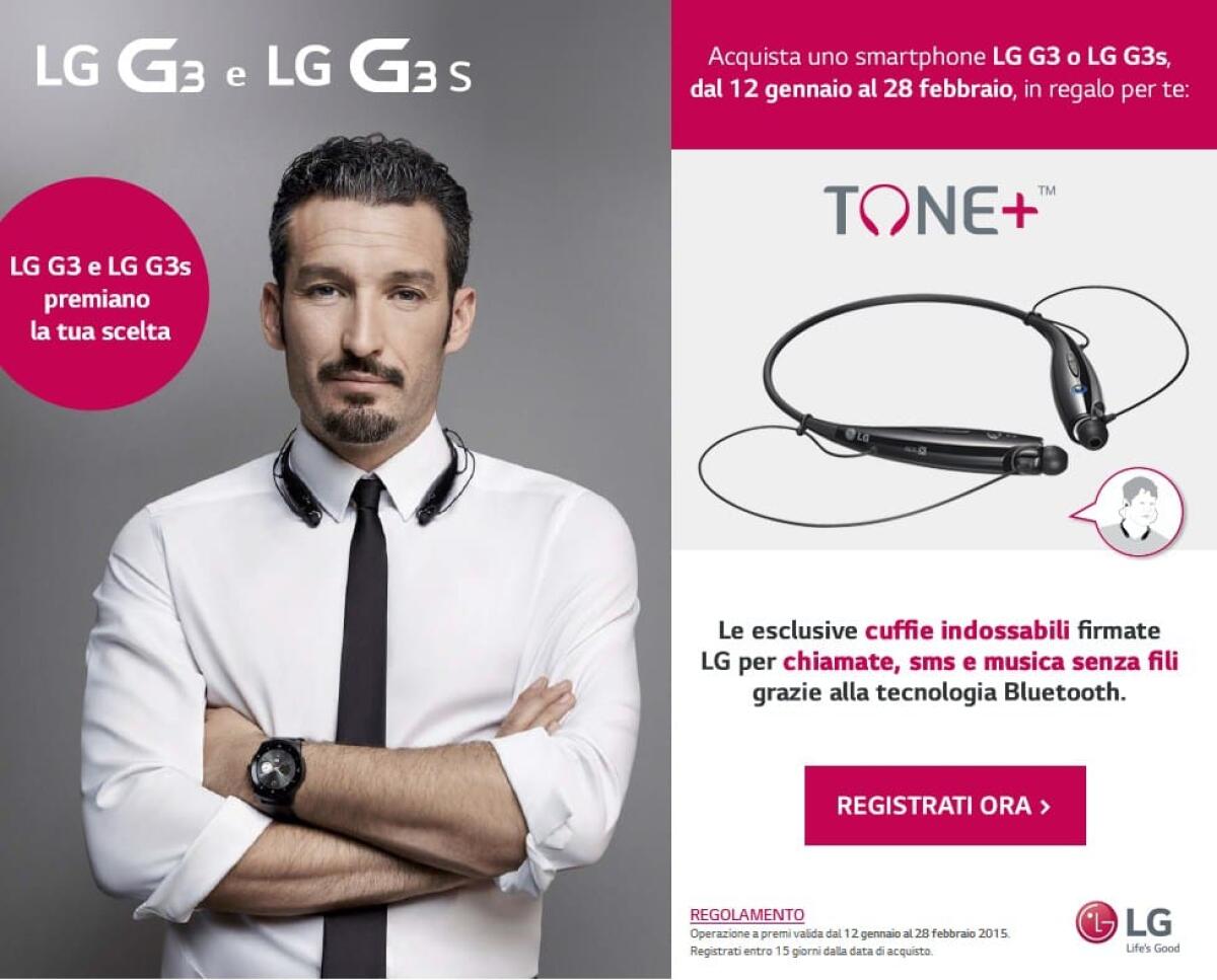 LG regala le cuffie Tone+ acquistando un G3 o G3 S - 