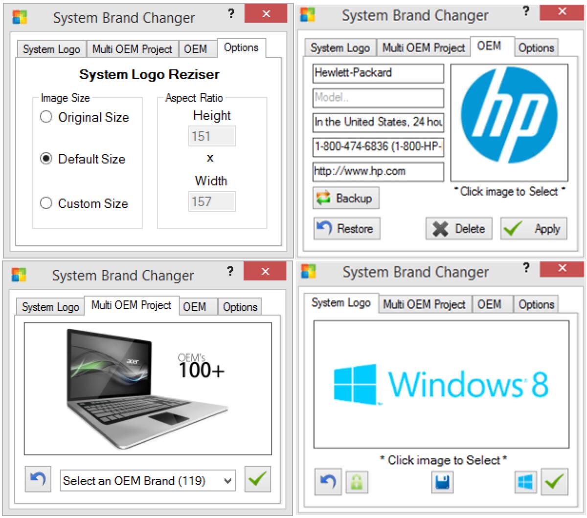 System Brand Changer: Cambiare il Logo del vostro PC nelle impostazioni di sistema - 