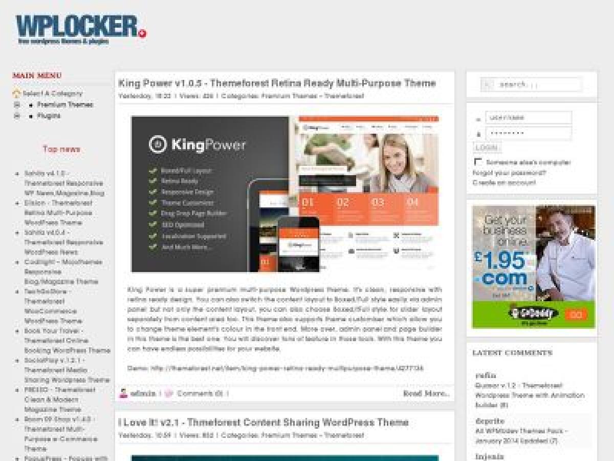 WPlocker: Scaricare plugins e template gratis per Wordpress - 