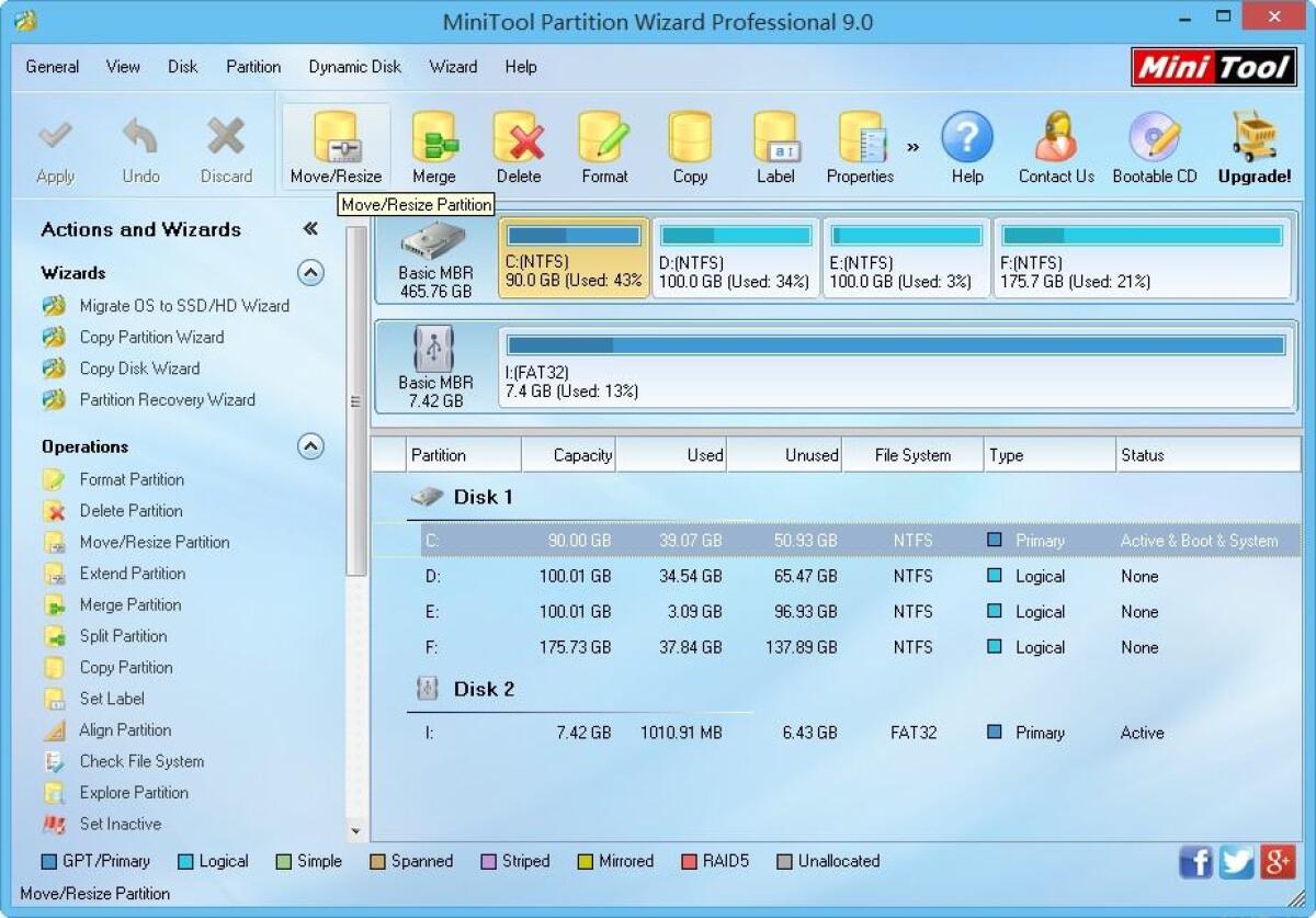 MiniTool Partition Wizard Pro 9.0 Gratis: Gestire le partizioni dell'Hard Disk su Windows - 