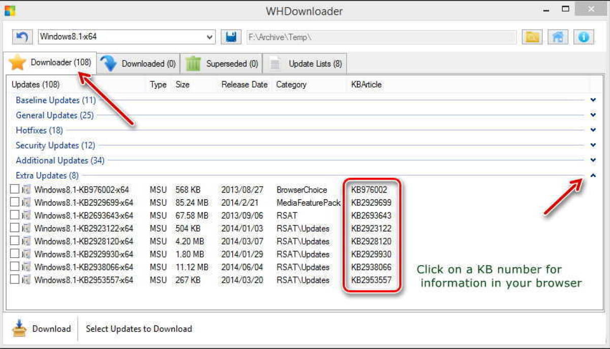 WHDownloader: Scaricare gli aggiornamenti di Windows per installarli Offline - 