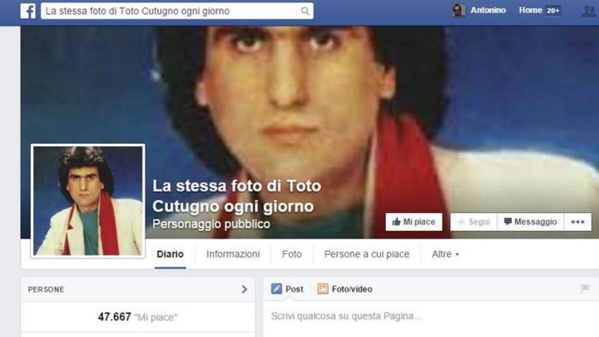 Può una foto mandare in Tilt Facebook? Lo strano caso della foto di Toto Cutugno - 