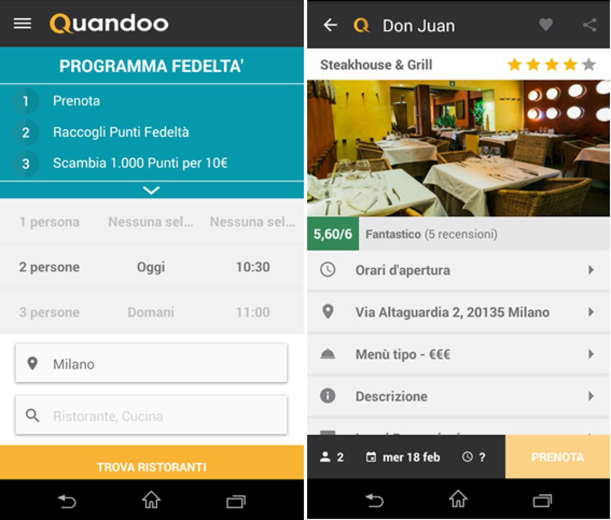 Quandoo sbarca sugli Smartphone: Prenotare il ristorante preferito non è mai stato così facile - 