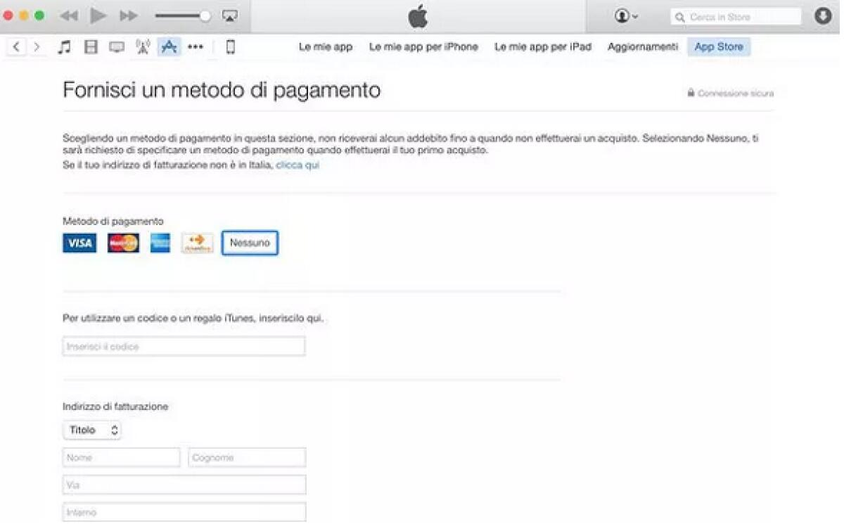 Registrarsi su iTunes senza carta di credito - 