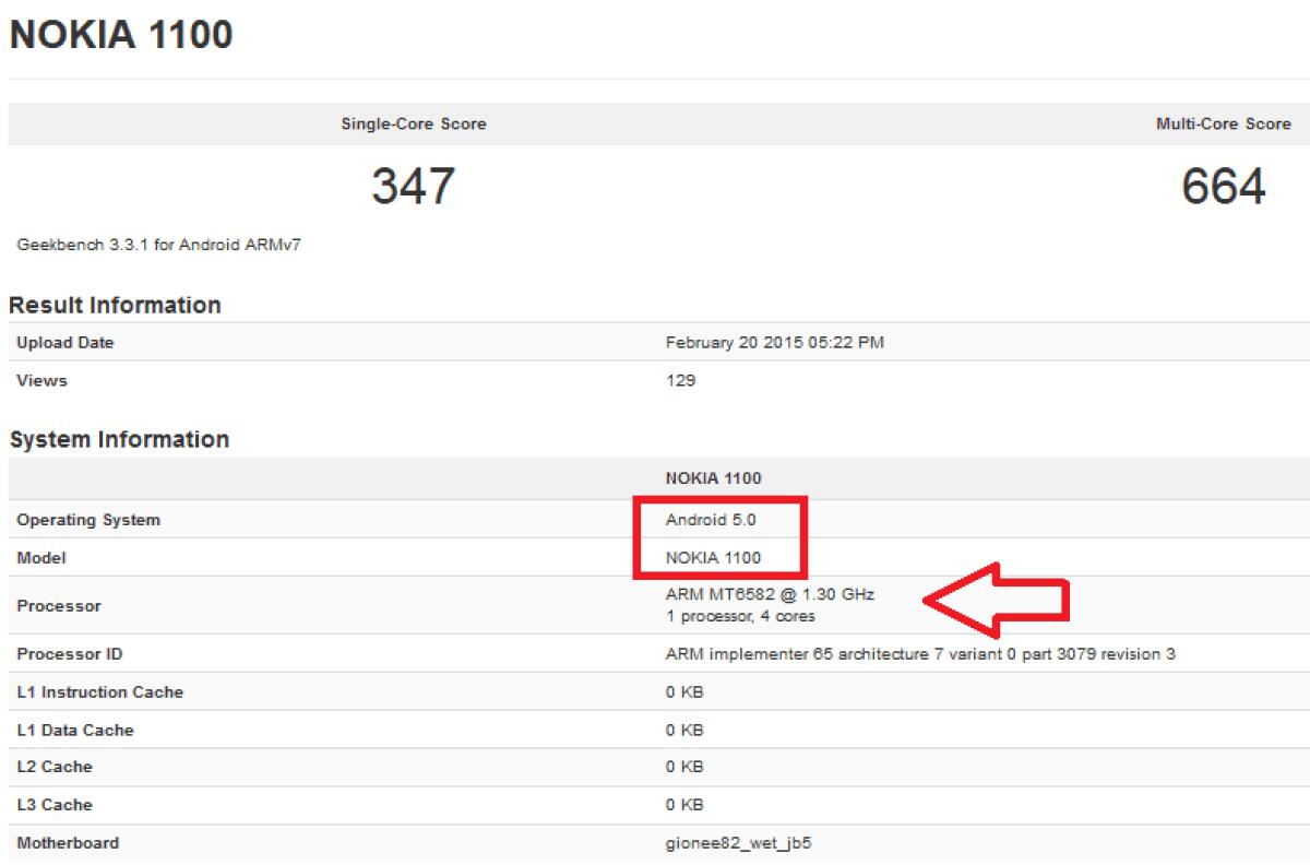 Nokia 1100: Questo il primo smartphone Android di Nokia in arrivo nel 2016? - 