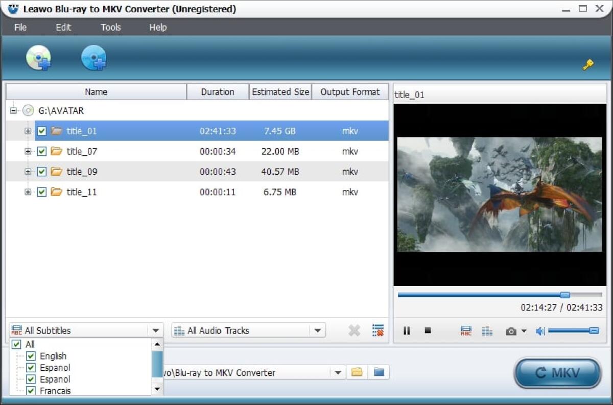 Convertire Blu-ray in file MKV con Leawo Blu-ray to MKV Converter 2.1 Gratis solo per oggi - 