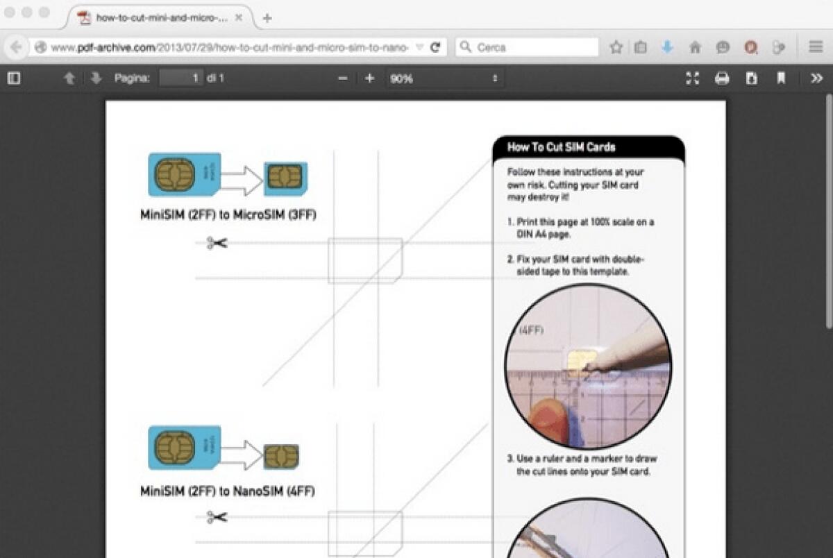 Come tagliare una SIM in MicroSIM - 
