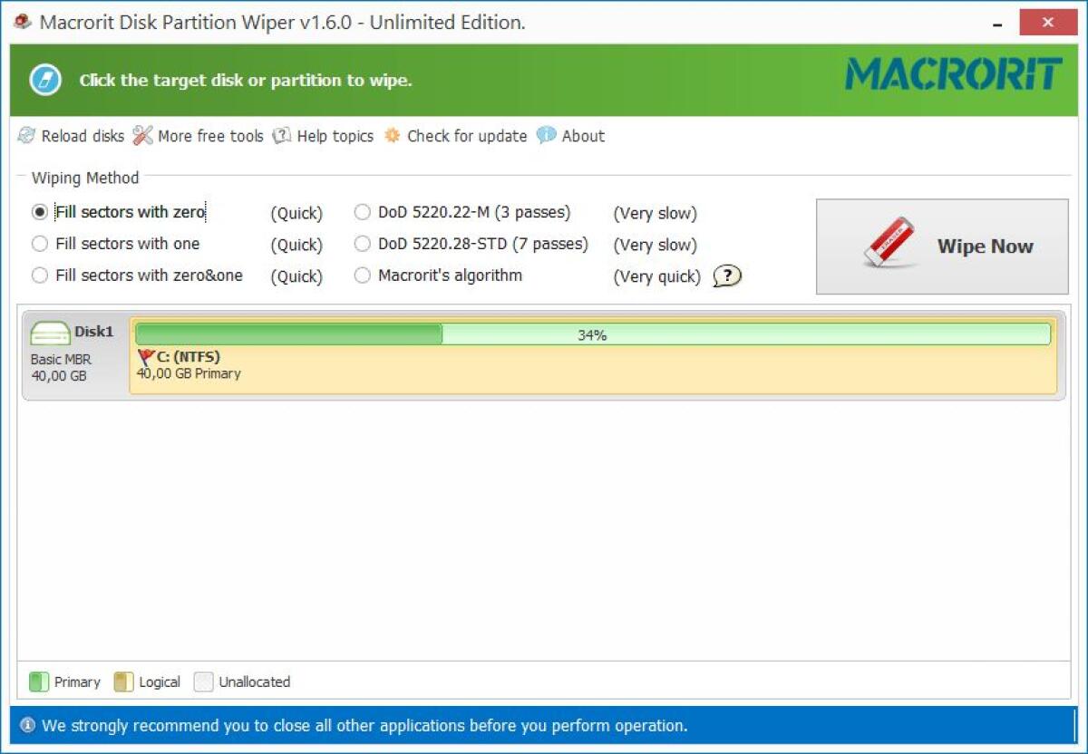 Cancellare File Definitivamente con Macrorit Disk Partition Wiper Unlimited 1.7 Gratis - 