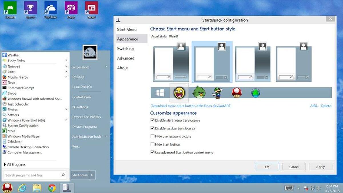 StartIsBack Plus: Miglior programma per riavere il pulsante di Start su Windows 8 e 8.1 - 