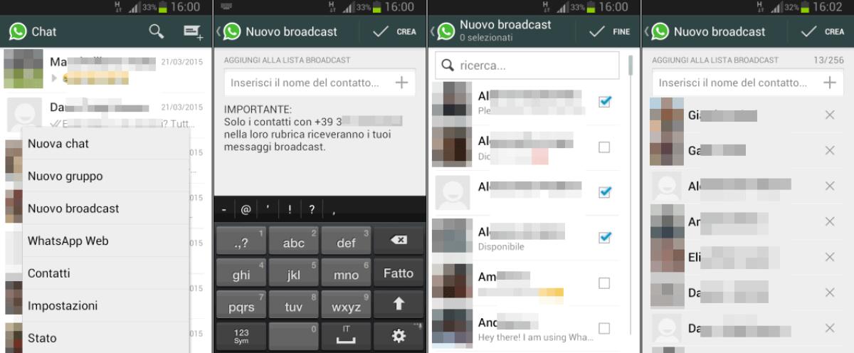 Inviare messaggi a più persone WhatsApp - 