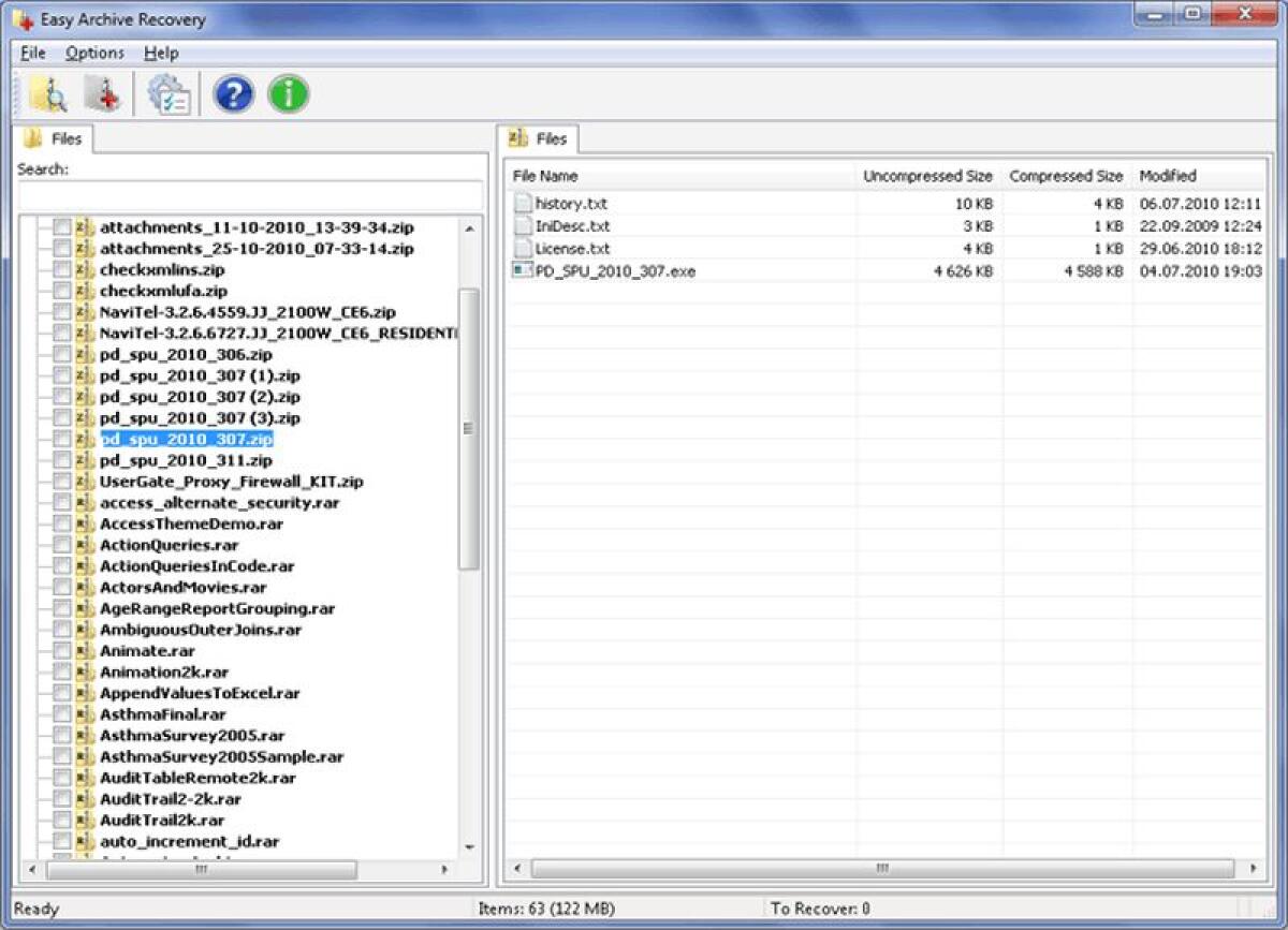 Recuperare Archivi ZIP e RAR corrotti con Easy Archive Recovery 2.0 Gratis solo per oggi - 