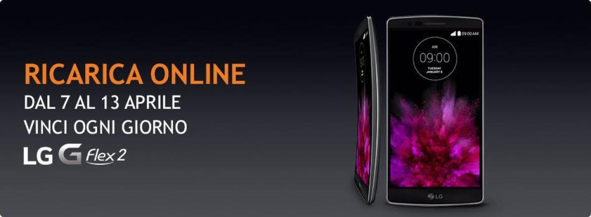 Vinci 1 LG G Flex 2 al giorno ricaricando online con Wind fino al 13 aprile - 