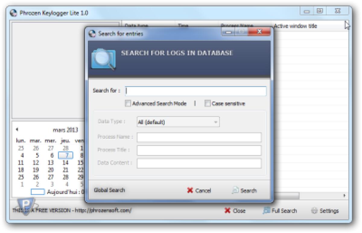 Keylogger gratis per PC Windows: Phrozen Keylogger Lite - 