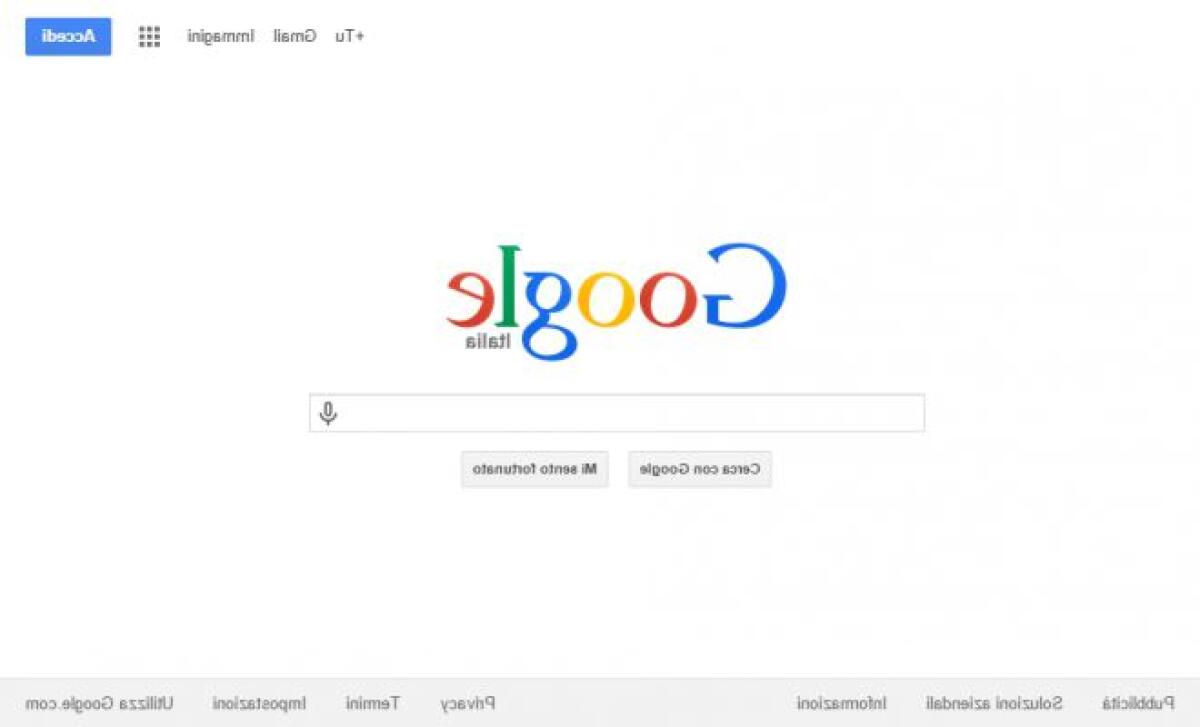 Google.com al contrario? Ecco un pesce d'aprile di Google - 