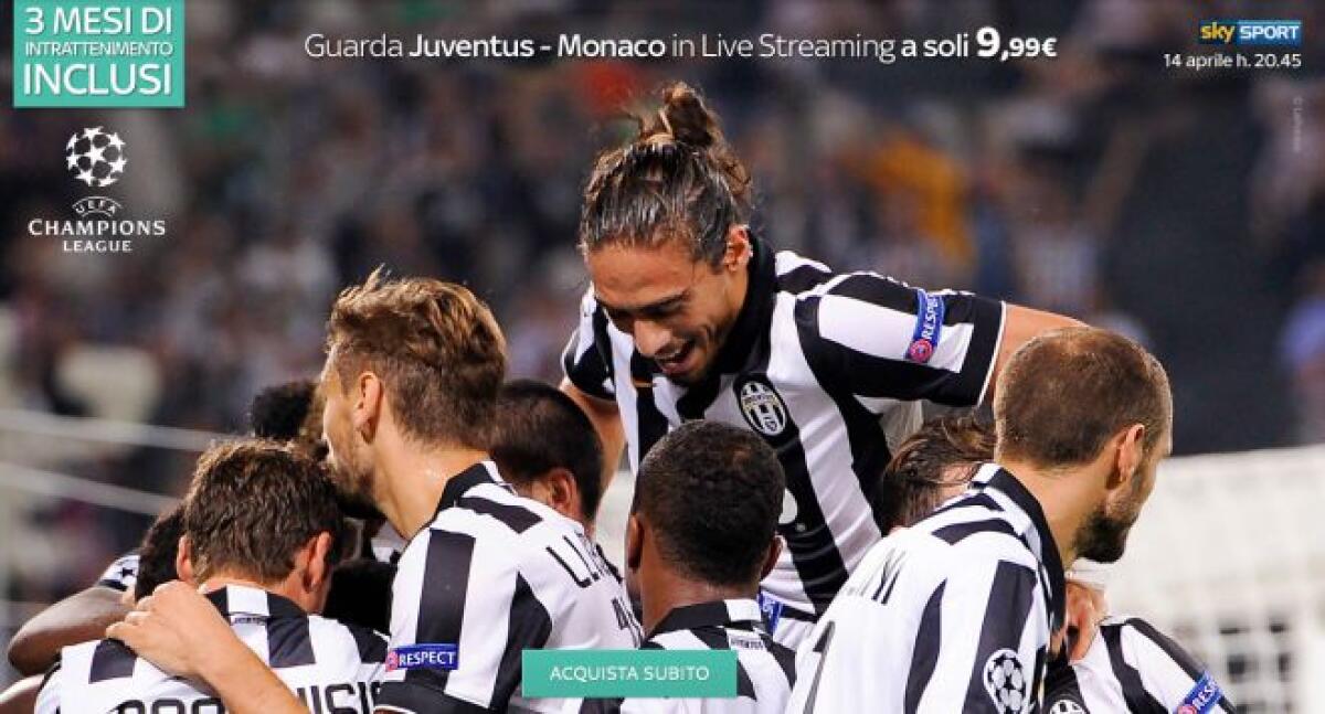 Nuova promo Sky Online: Juventus-Monaco e 3 mesi di serie TV a 9,99€ - 