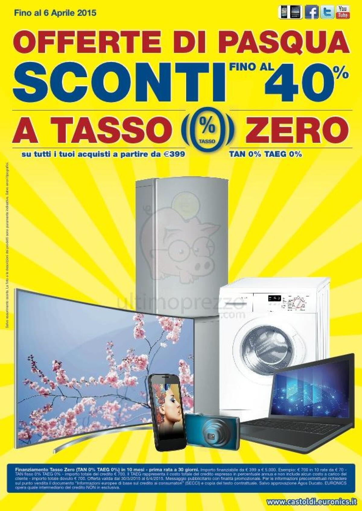 Nuovo Volantino Euronics con sconti fino al 40% - 