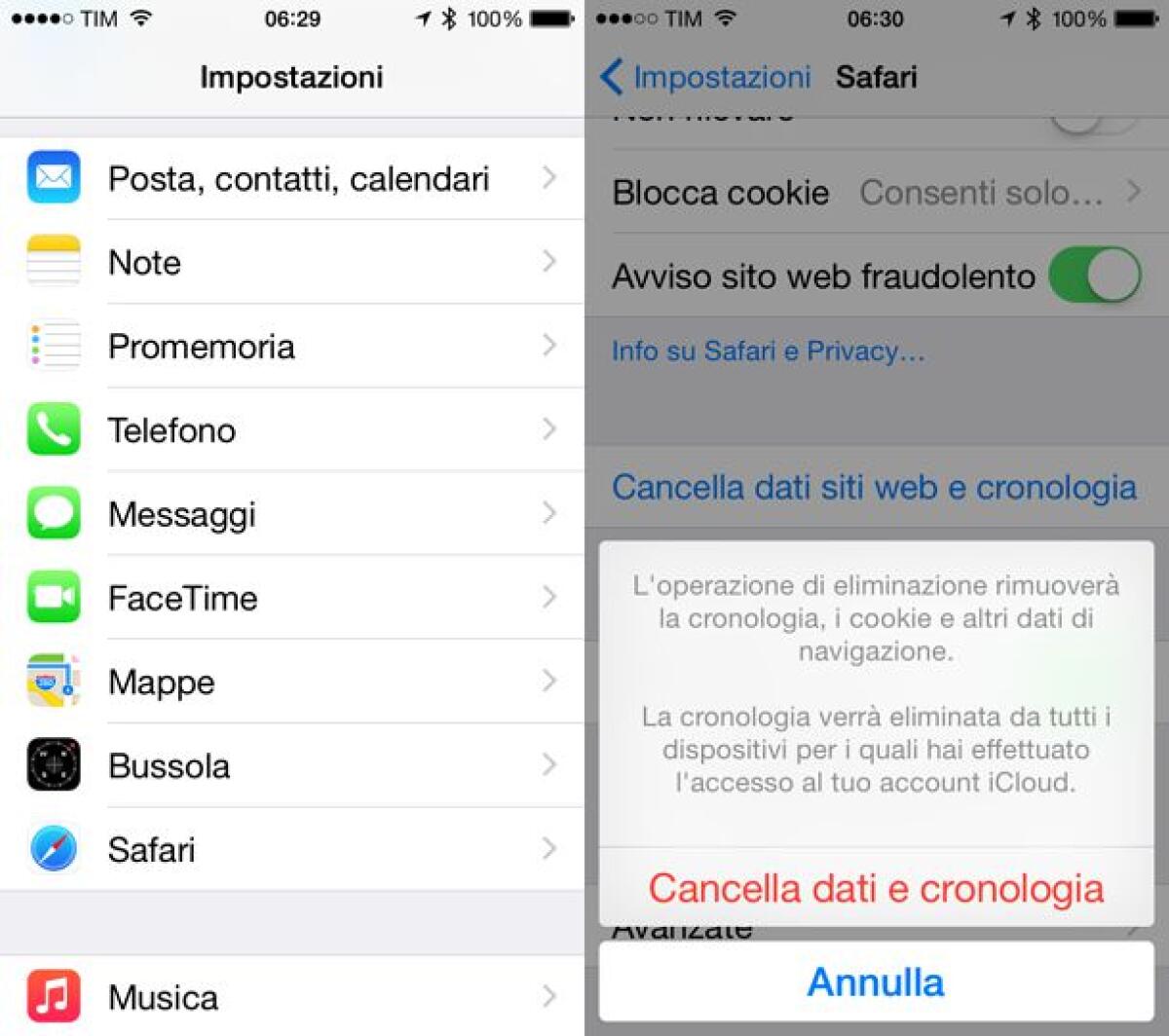 Cancellare cronologia iPhone, iPad, iPod - 