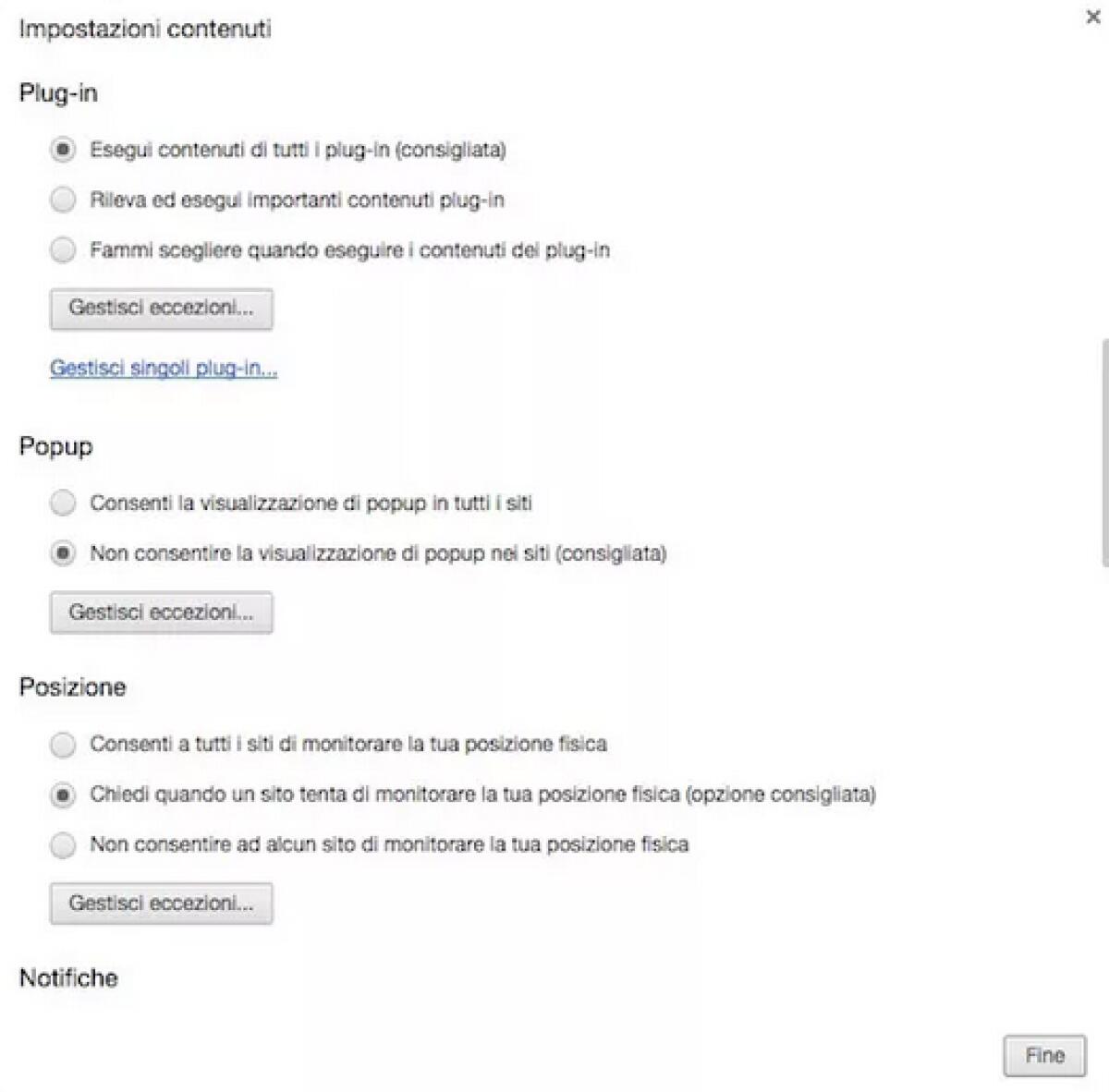 Come bloccare i pop up con Google Chrome - 