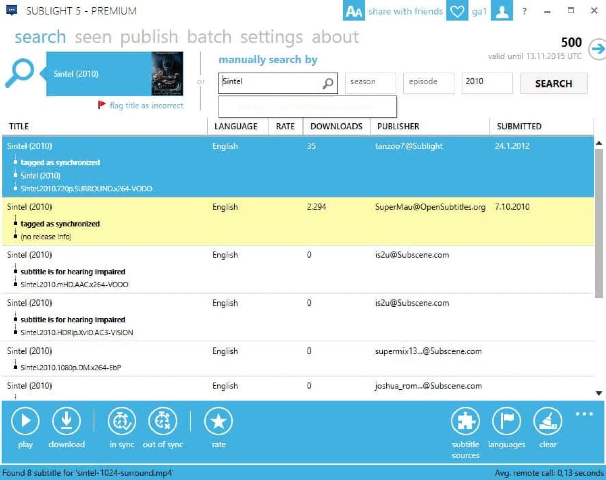 Cercare e scaricare Sottotitoli con Sublight Premium Gratis solo per oggi - 