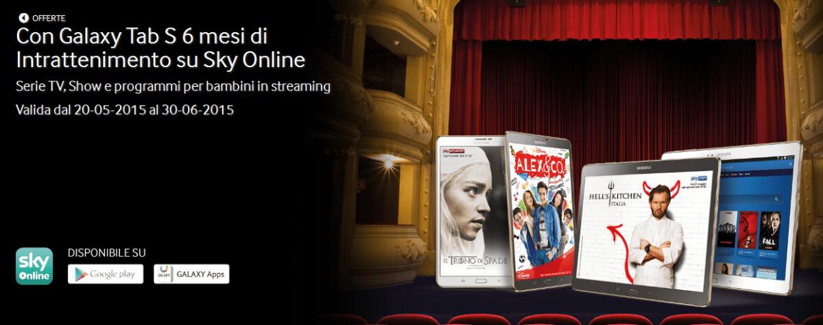 Samsung vi regala 6 mesi di Sky Online - 