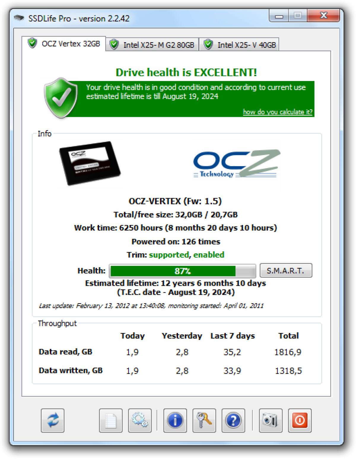 Controllare lo stato di salute degli SSD con SSD Life for Ultrabook 2.5.8 Gratis solo per oggi - 
